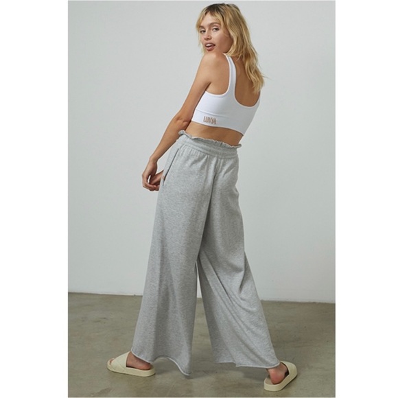 LUNYA Cozy Cotton Silk Relaxed Pant Light Gray Heathered Drawstring Medium NEW - Picture 5 of 13